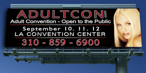 picture of a highway billboard for Adultcon