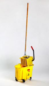 The Bruce High Quality Foundation. Con te Partiro, 2009. Bucket, mop, soundtrack, 72 x 12 x 18 in. (182.9 x 30.5 x 45.7 cm). Private collection. Photograph courtesy of the Foundation